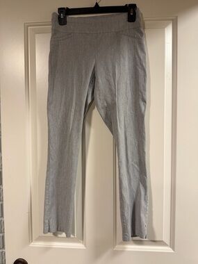 Joe B Dress Pants Light Gray Medium Petite Stretch Pull-On Career Work Pants